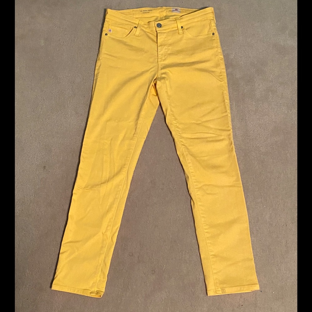 AG The Prima Ankle Cigarette Ankle Yellow Jeans